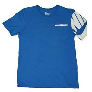 Nike Dri fit Men's Soft Blue T-shirt Pocket Size Medium 0722